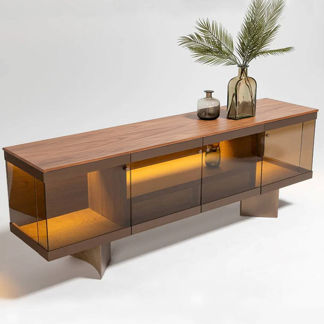 Display image of the Edessa sideboard with glass Edsa-console by Homage Koltuk, showcasing its modern design and glass details.