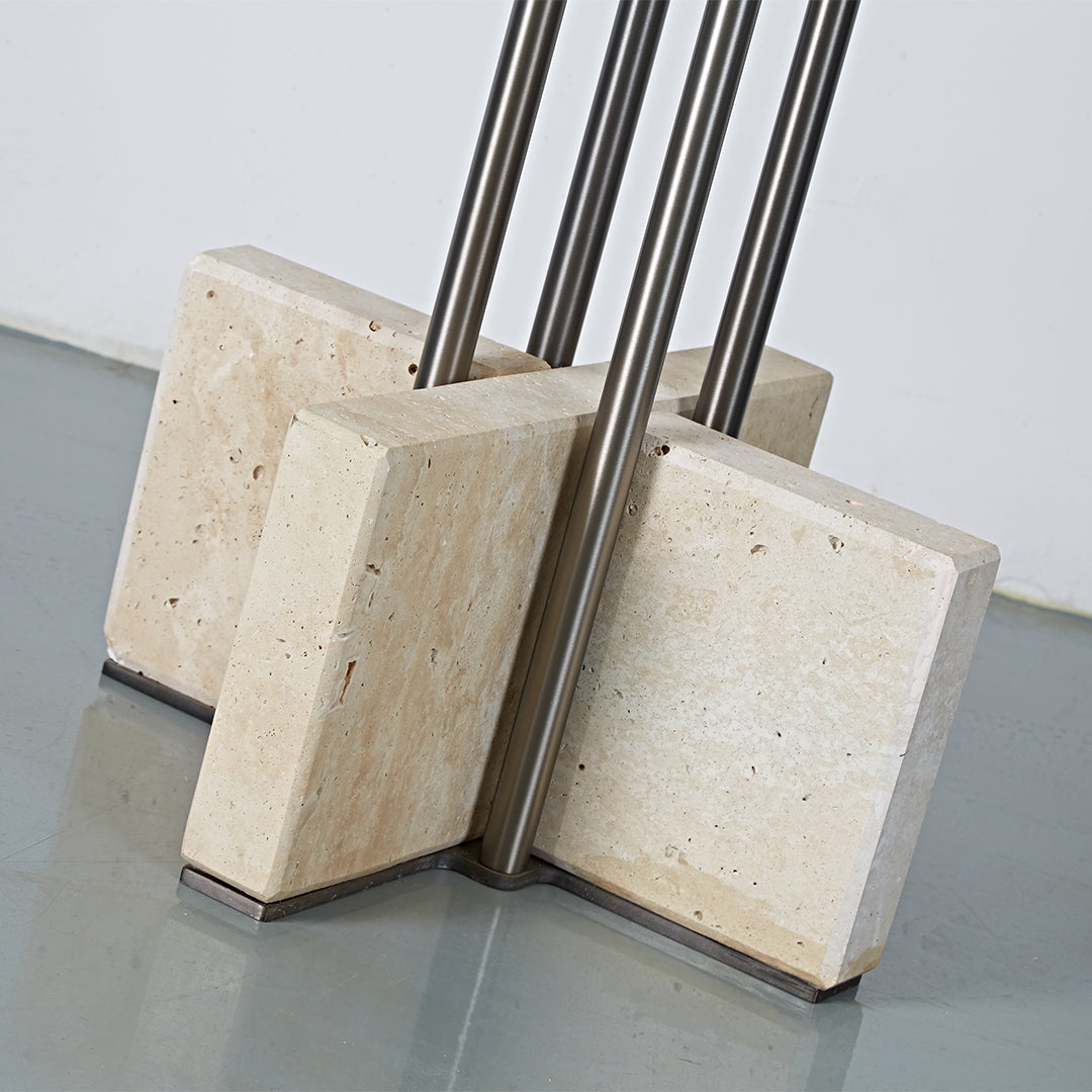 BEACON Elysian Travertine Bar Table JA043-D with sleek travertine surface and modern design, perfect for stylish bar areas.