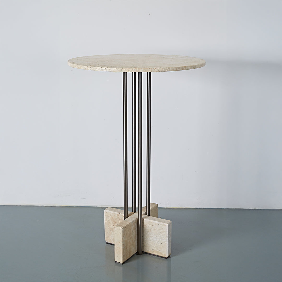 Elysian Travertine Bar Table JA043-D - Bar Tables - ebarza Furniture UAE | Shop Modern Furniture in Abu Dhabi & Dubai - مفروشات ايبازرا في الامارات | تسوق اثاث عصري وديكورات مميزة في دبي وابوظبي