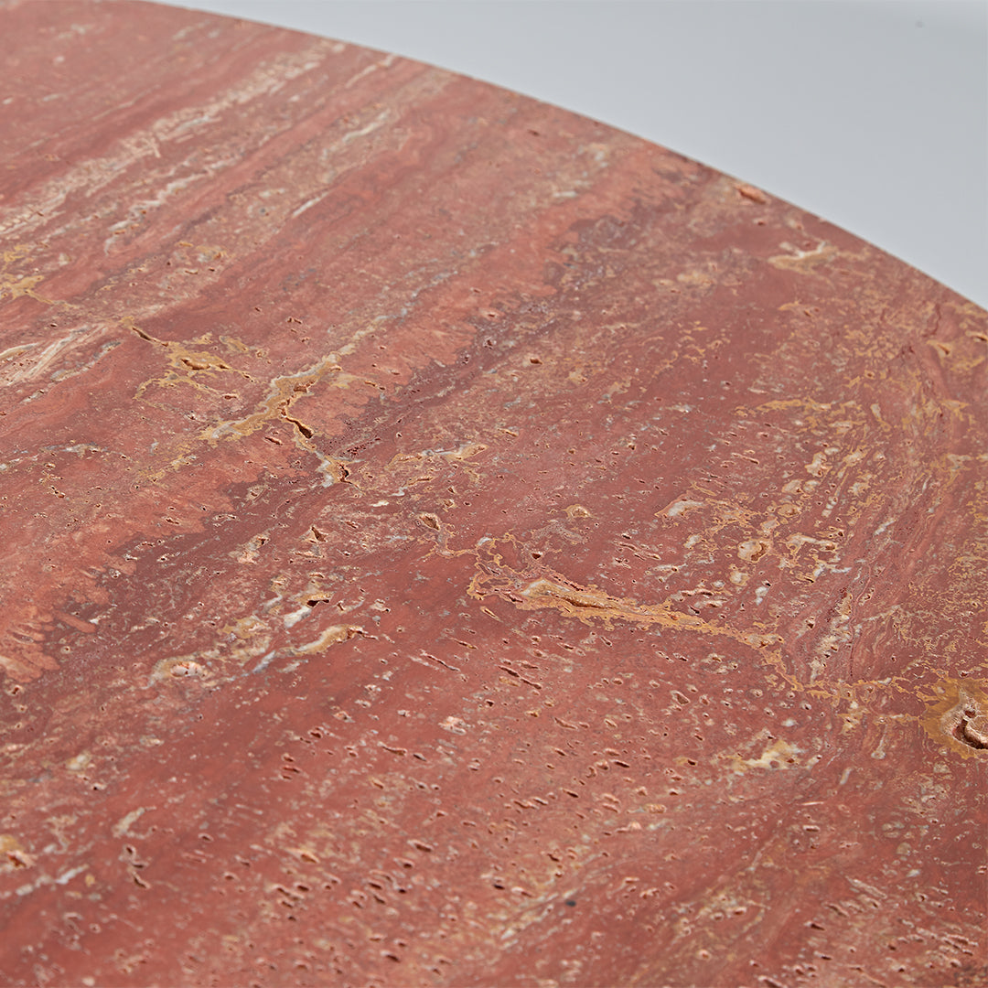 Elysian Travertine Dining Table by BEACON, featuring a sleek travertine surface and modern design for dining rooms.