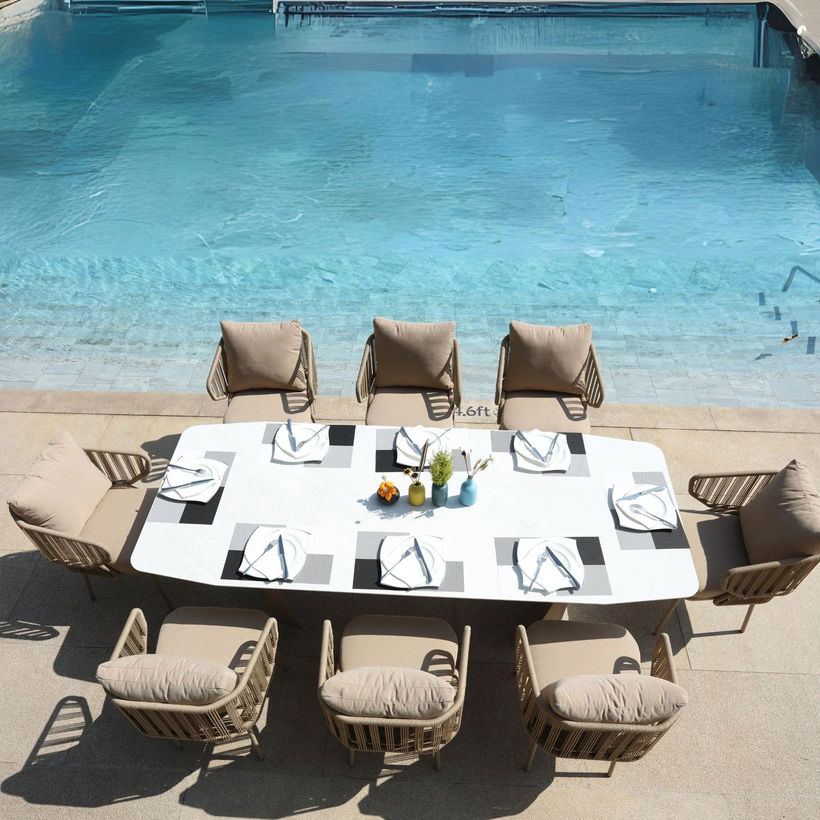 Embrace Rectangular Outdoor Dining Table MYX-DT1020 - Outdoor Tables - ebarza Furniture UAE | Shop Modern Furniture in Abu Dhabi & Dubai - مفروشات ايبازرا في الامارات | تسوق اثاث عصري وديكورات مميزة في دبي وابوظبي