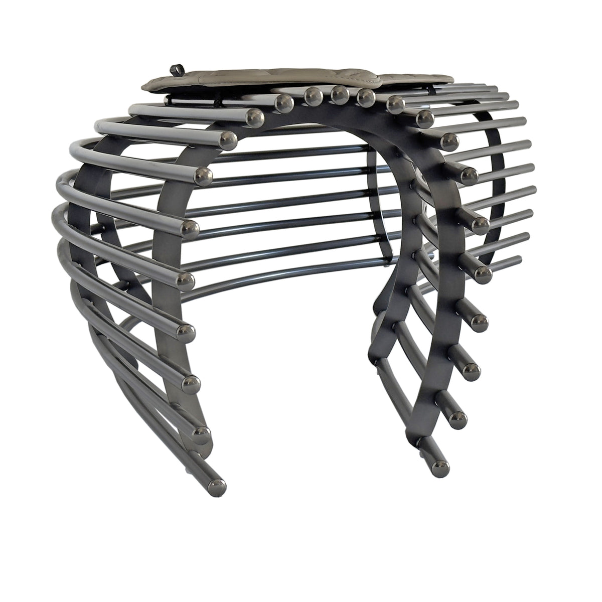 BEACON Embracing Arc Bench TSS457 made of wood and metal, featuring a curved design for versatile seating.