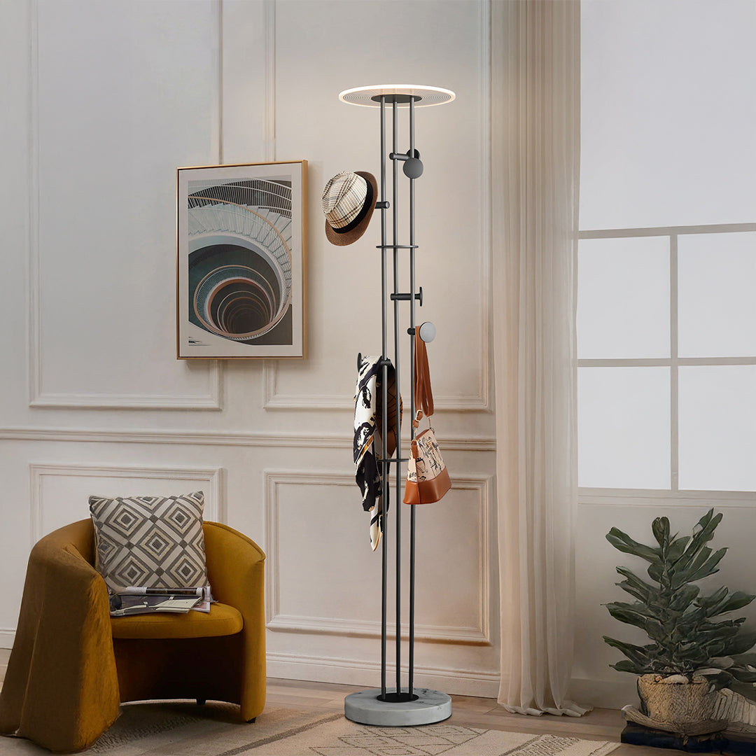 Pre-order 45 Days Delivery Eon Clothing Hanger With LED Floor Lamp MA06126F-001 - Hangers - ebarza Furniture UAE | Shop Modern Furniture in Abu Dhabi & Dubai - مفروشات ايبازرا في الامارات | تسوق اثاث عصري وديكورات مميزة في دبي وابوظبي