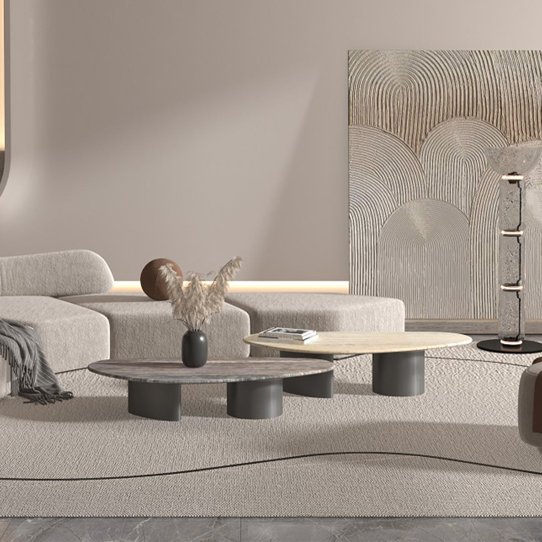 Ephesus Travertine Coffee Table by A2STONE featuring a rectangular design with natural travertine surface and wooden legs.