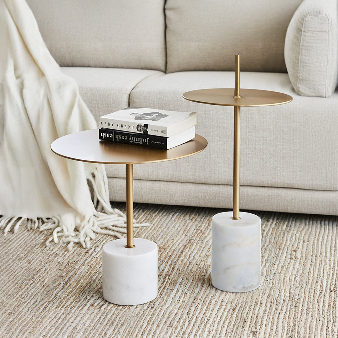 Espoo Marble Side Table Ct8684-32B-Br - Side Tables - ebarza Furniture UAE | Shop Modern Furniture in Abu Dhabi & Dubai - مفروشات ايبازرا في الامارات | تسوق اثاث عصري وديكورات مميزة في دبي وابوظبي