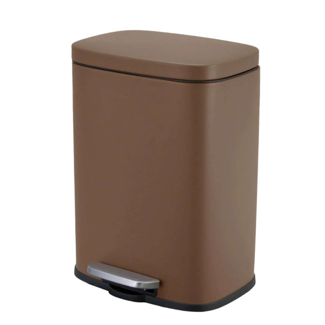 BEACON fashion rectangle soft-close bathroom trash can with 12L capacity, sleek design, ideal for modern bathroom accessories.