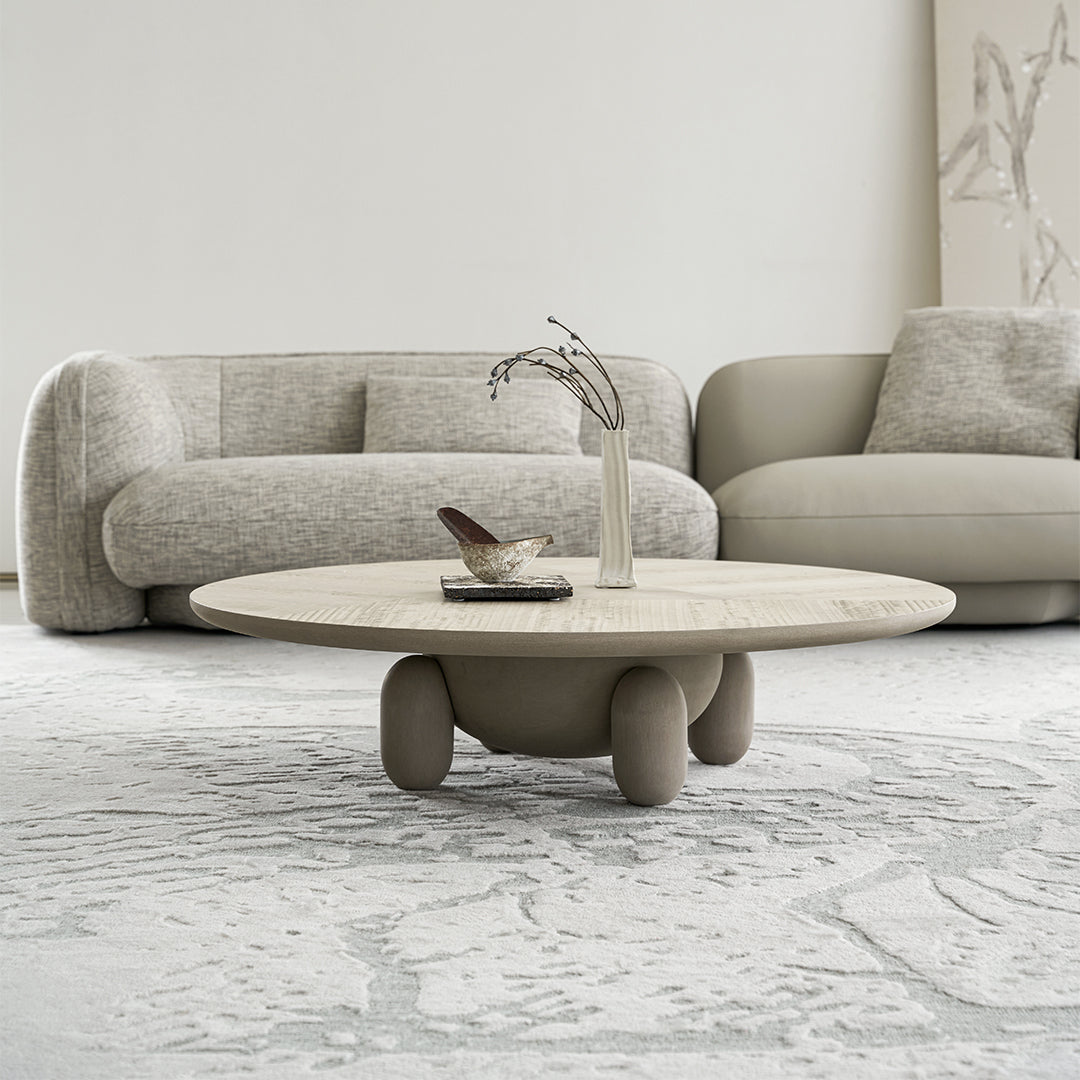 Ferrara veneer top coffee table by BEACON with a modern design, featuring a smooth wooden surface and sturdy legs.