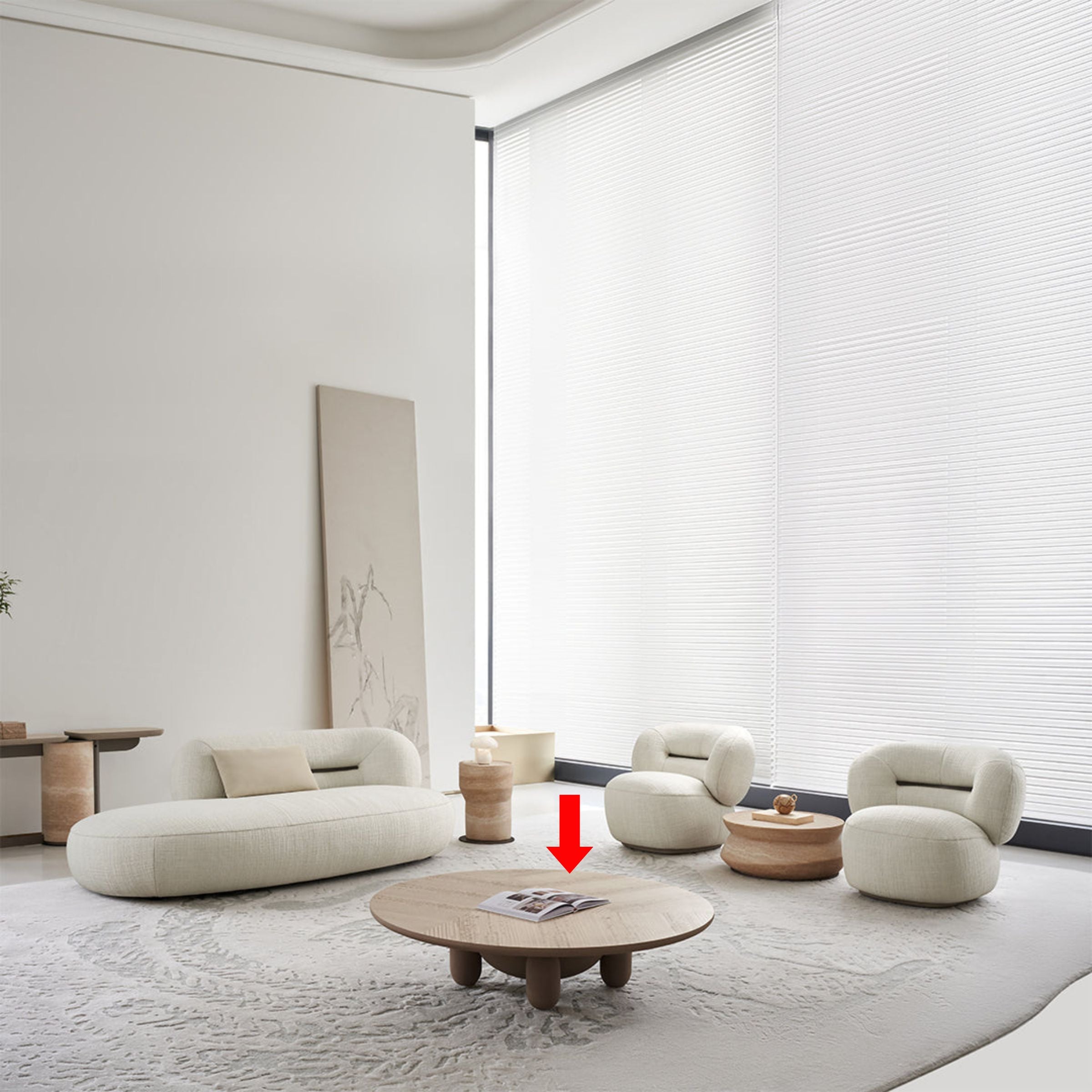 BEACON Ferrara Veneer Top Coffee Table, modern wooden coffee table with sleek veneer finish and sturdy legs.