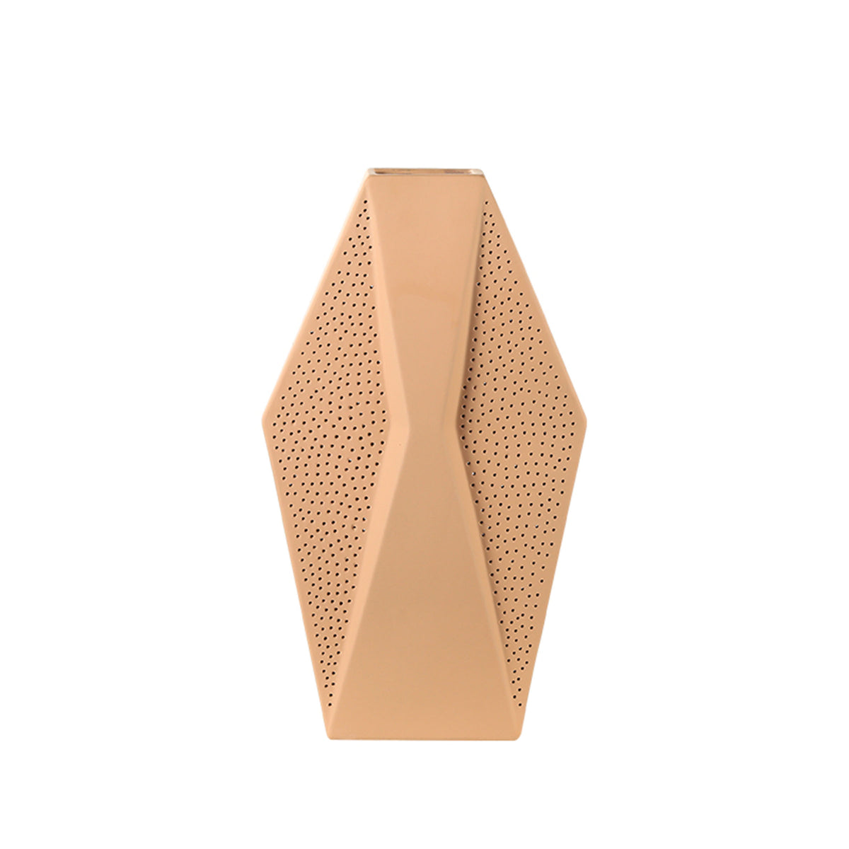 BEACON flat diamond vase FD-D22162A with geometric diamond pattern, clear glass design, ideal for floral arrangements.