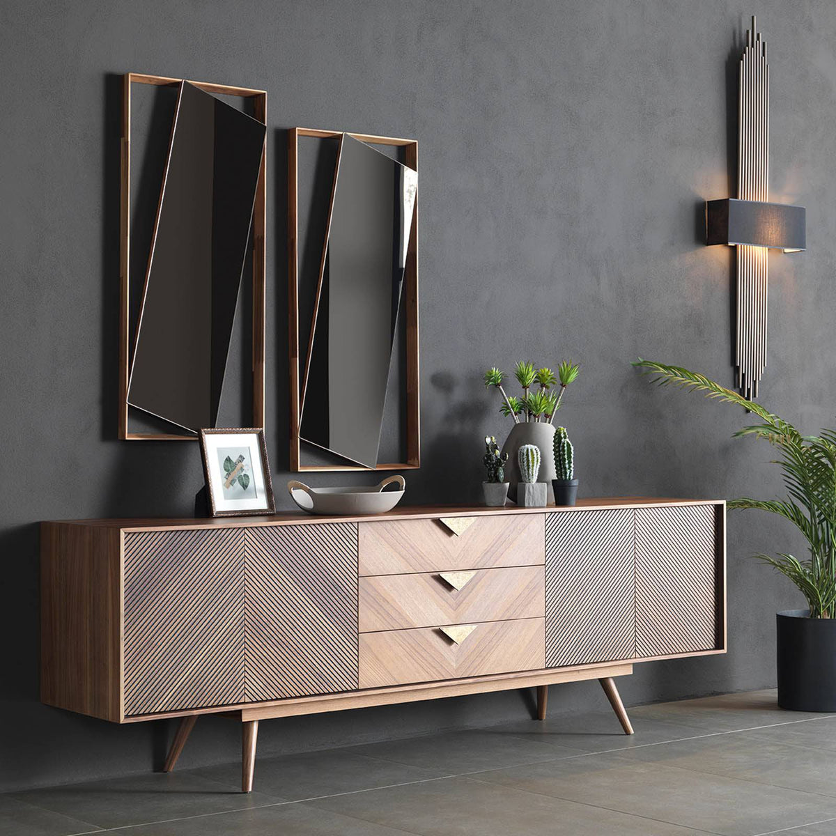 Display image of the Florya extendable dining table by YOL LIVING, showcasing its sleek wooden design and extendable feature.
