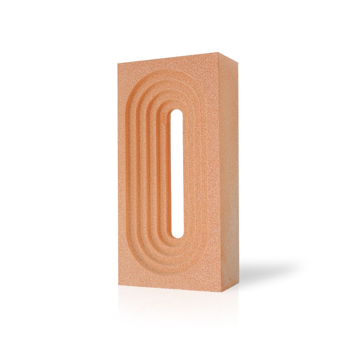 Orange foam ceramic hollow brick wall panel from BEACON CCDG, model 056B KZX-400-36B, showcasing textured surface and hollow design.