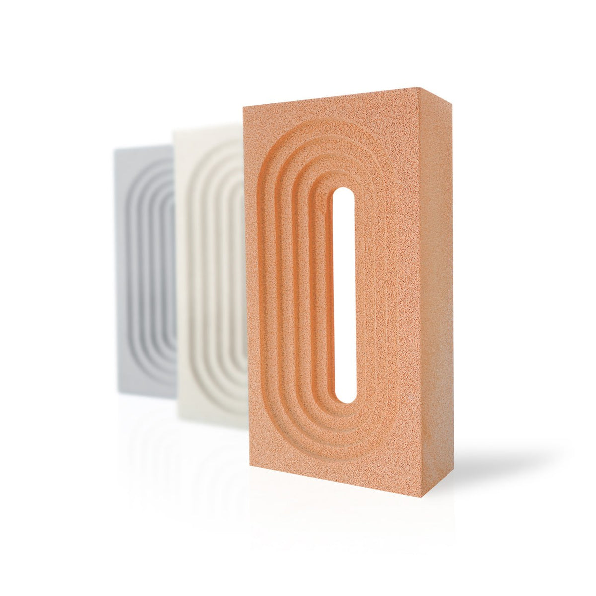 Orange foam ceramic art hollow brick wall panel by BEACON, model 056B KZX-400-36B, for decorative wall applications.