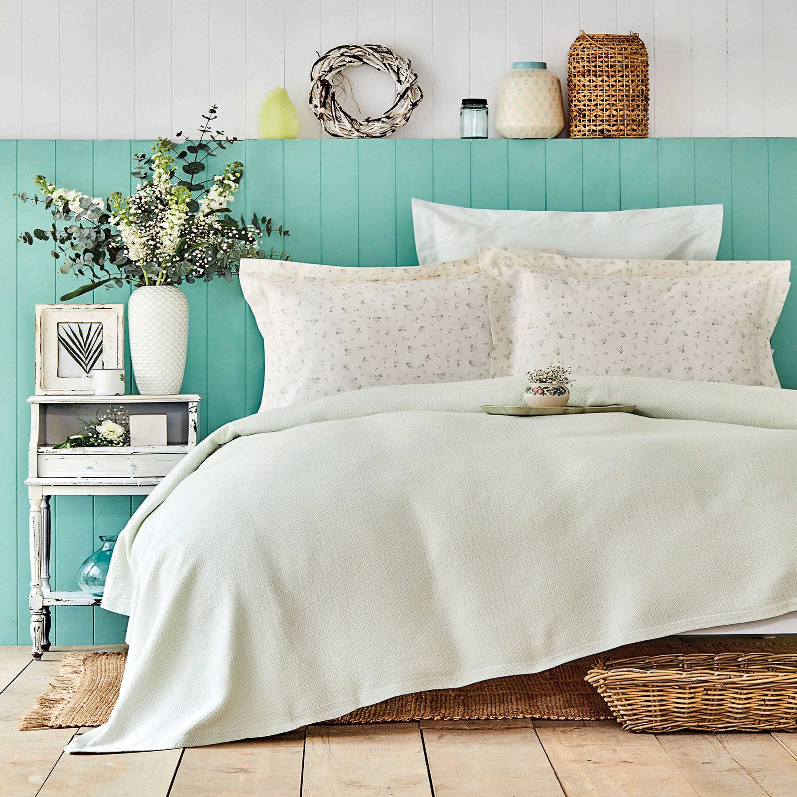 Fois Su Yesili Bedding Set 200.16.01.0075 - Bedding - ebarza Furniture UAE | Shop Modern Furniture in Abu Dhabi & Dubai - مفروشات ايبازرا في الامارات | تسوق اثاث عصري وديكورات مميزة في دبي وابوظبي