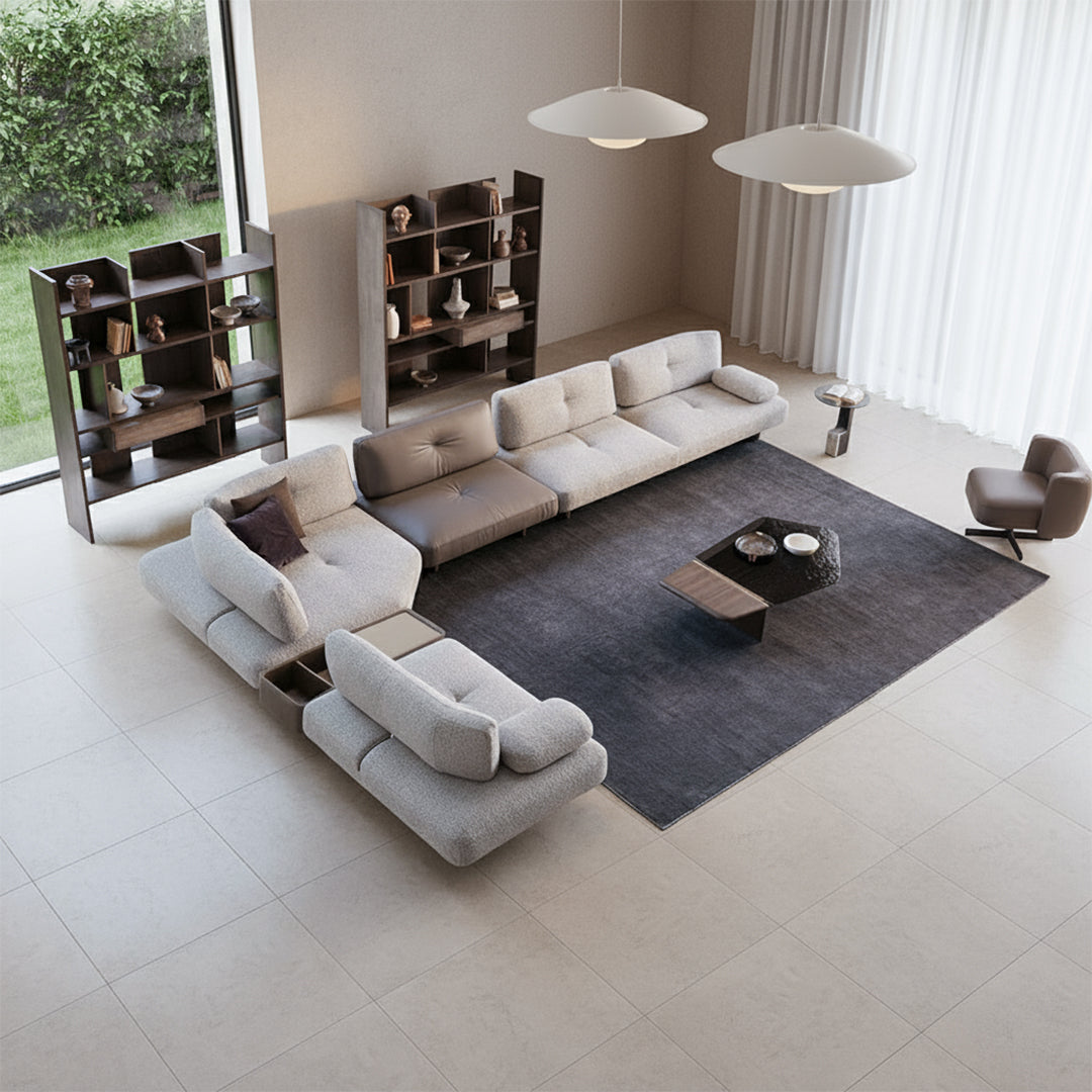 HOMAGE KOLTUK Foresta Corner Sofa in neutral fabric with plush cushions and modern design for living room comfort