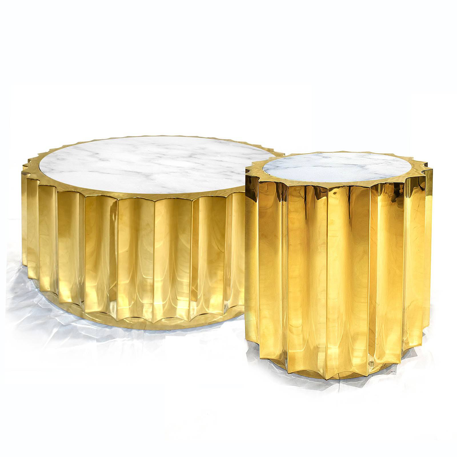 Forlì Center Natural Marble Table Tg-01-G - Coffee Tables - ebarza Furniture UAE | Shop Modern Furniture in Abu Dhabi & Dubai - مفروشات ايبازرا في الامارات | تسوق اثاث عصري وديكورات مميزة في دبي وابوظبي