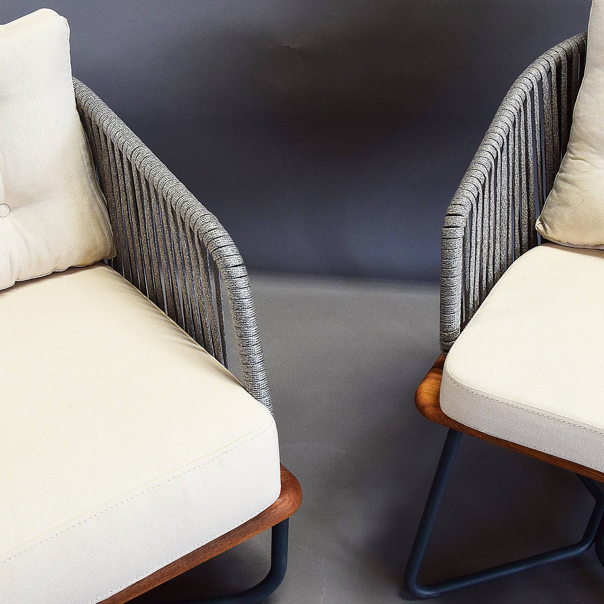 Forsa Solid Teak Wood And Aluminum Outdoor Chair 1836462( Mythra Chair) -  Outdoor Chairs | كرسي من خشب الساج الصلب والألمنيوم من فورسا - ebarza Furniture UAE | Shop Modern Furniture in Abu Dhabi & Dubai - مفروشات ايبازرا في الامارات | تسوق اثاث عصري وديكورات مميزة في دبي وابوظبي