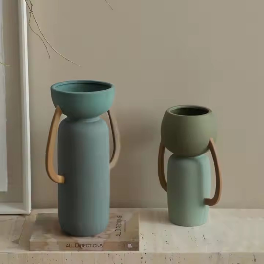 Four-Color Amphorae Ceramic Vase-B FF-D25066B - Vases - ebarza Furniture UAE | Shop Modern Furniture in Abu Dhabi & Dubai - مفروشات ايبازرا في الامارات | تسوق اثاث عصري وديكورات مميزة في دبي وابوظبي