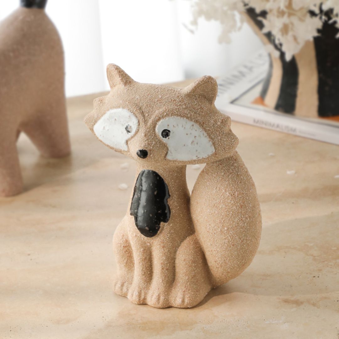 Hand-painted ceramic fox ornament from BEACON home decor figurines collection, featuring detailed craftsmanship and vibrant colors.
