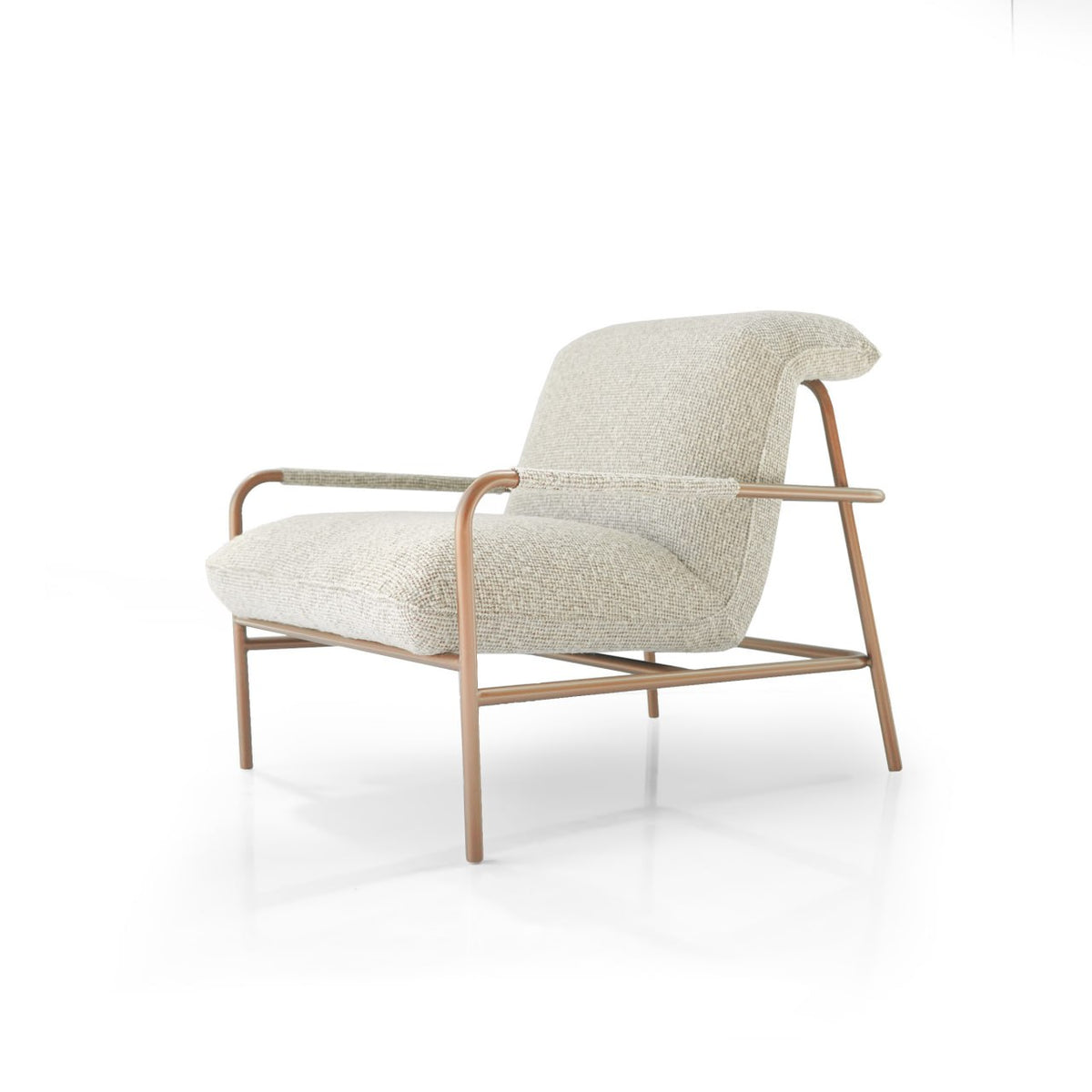 Homage Koltuk Gamma Armchair with plush fabric and modern design, displayed on a neutral background.