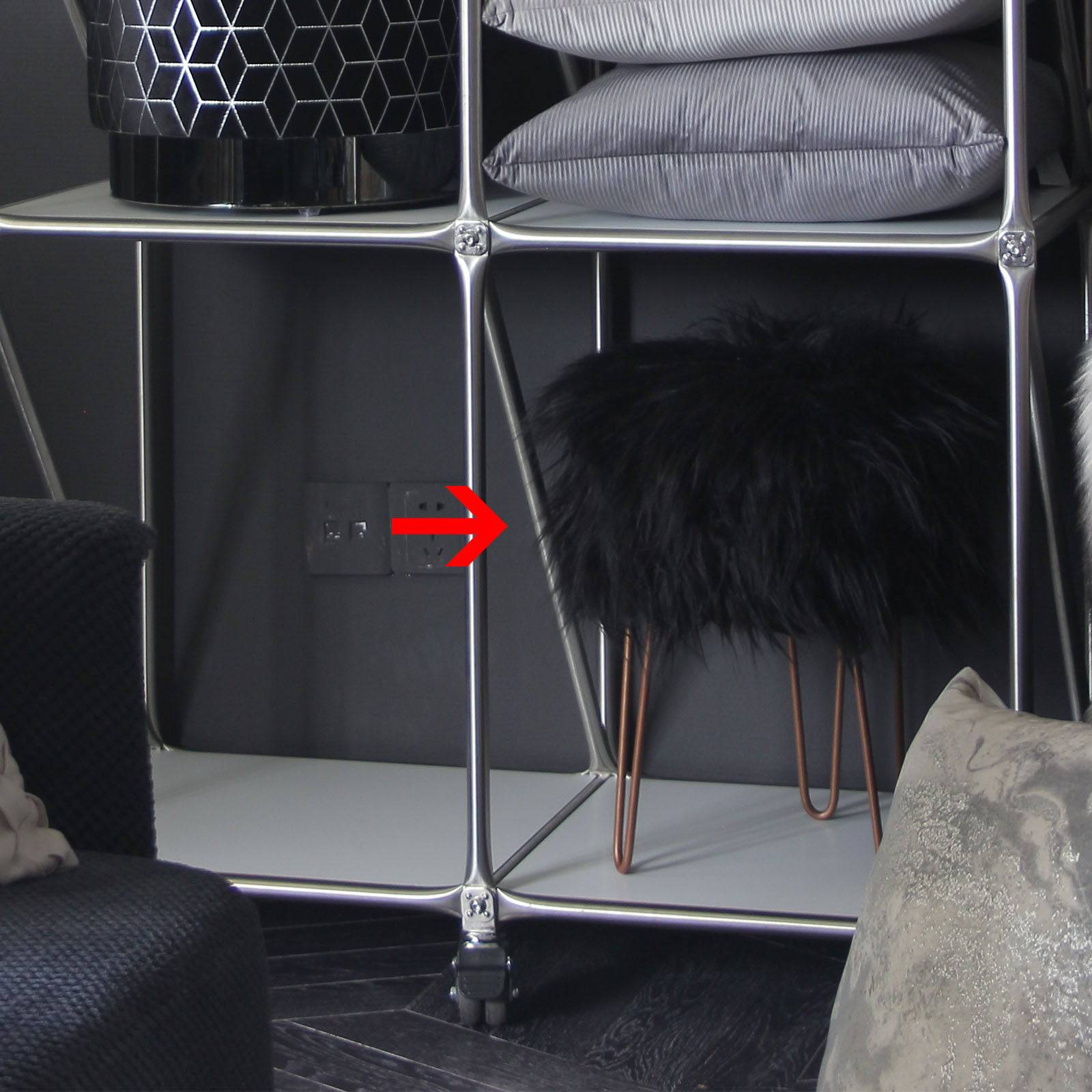 Gela Stool 19-51-197-Black - Poufs - ebarza Furniture UAE | Shop Modern Furniture in Abu Dhabi & Dubai - مفروشات ايبازرا في الامارات | تسوق اثاث عصري وديكورات مميزة في دبي وابوظبي