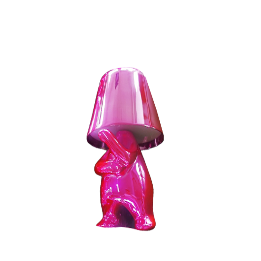 Glossy pink rechargeable table lamp by BEACON, stylish desk light with a glossy finish and adjustable brightness.