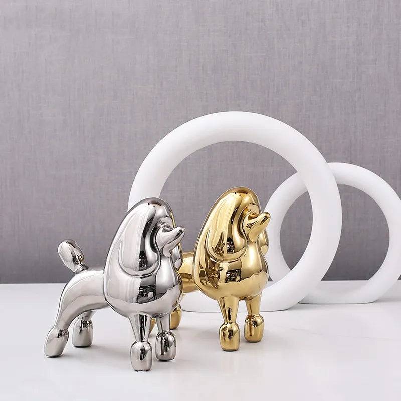 Gold Standing Dog -A Fa-D21071A - Home Decor Figurines - ebarza Furniture UAE | Shop Modern Furniture in Abu Dhabi & Dubai - مفروشات ايبازرا في الامارات | تسوق اثاث عصري وديكورات مميزة في دبي وابوظبي