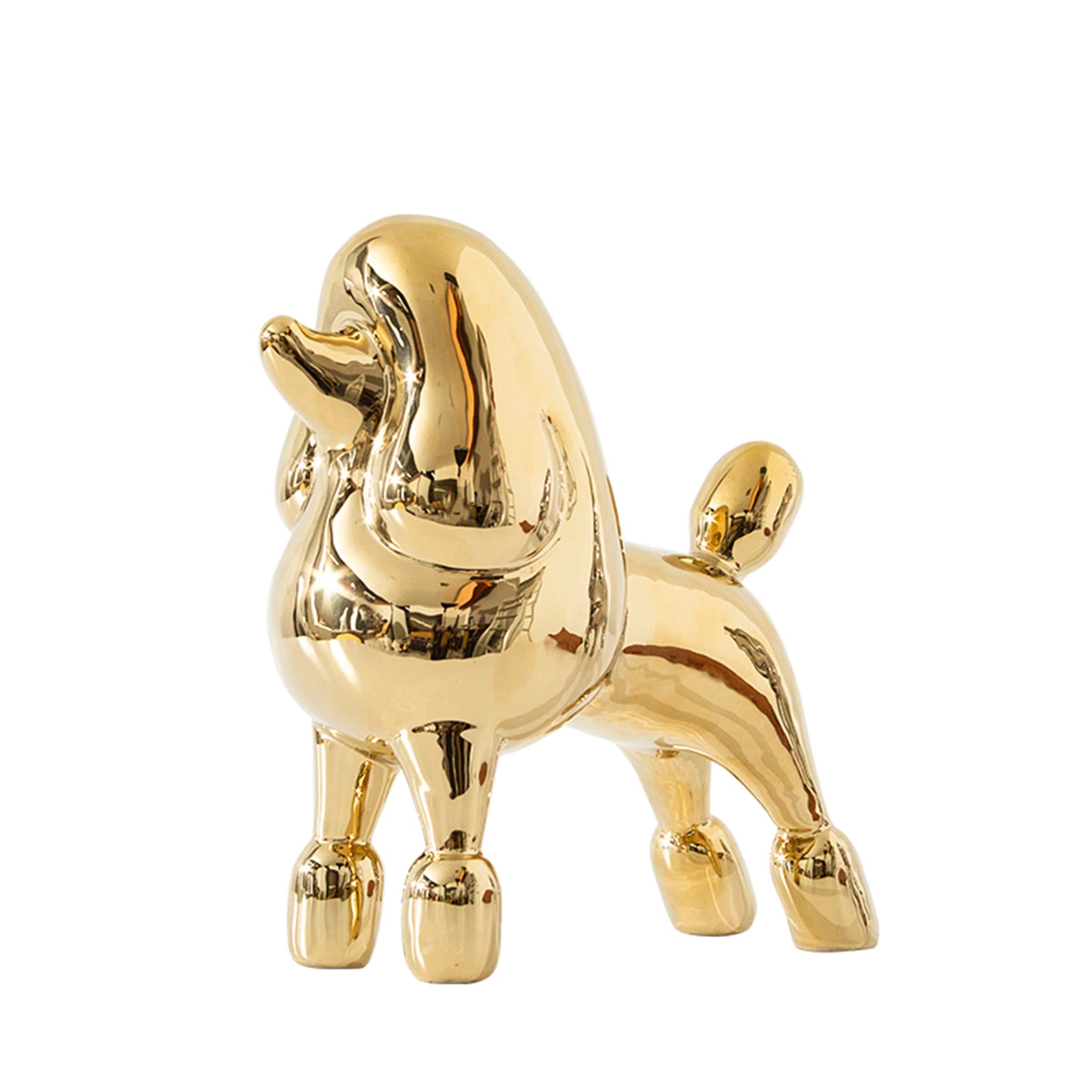 Gold Standing Dog -A Fa-D21071A - Home Decor Figurines - ebarza Furniture UAE | Shop Modern Furniture in Abu Dhabi & Dubai - مفروشات ايبازرا في الامارات | تسوق اثاث عصري وديكورات مميزة في دبي وابوظبي