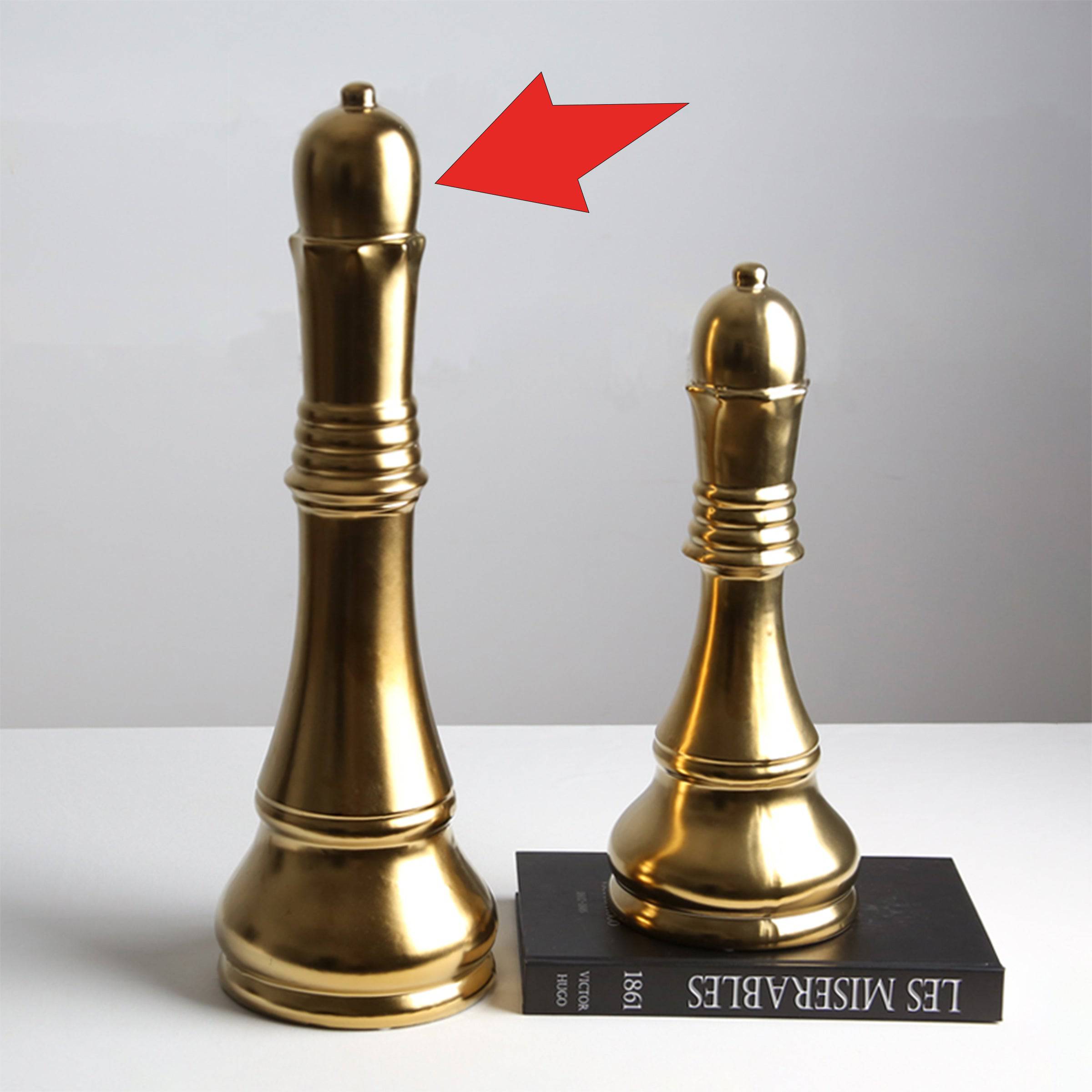 Golden Chess Decorative-Queen A Fa-D1923A - Home Decor Figurines - ebarza Furniture UAE | Shop Modern Furniture in Abu Dhabi & Dubai - مفروشات ايبازرا في الامارات | تسوق اثاث عصري وديكورات مميزة في دبي وابوظبي