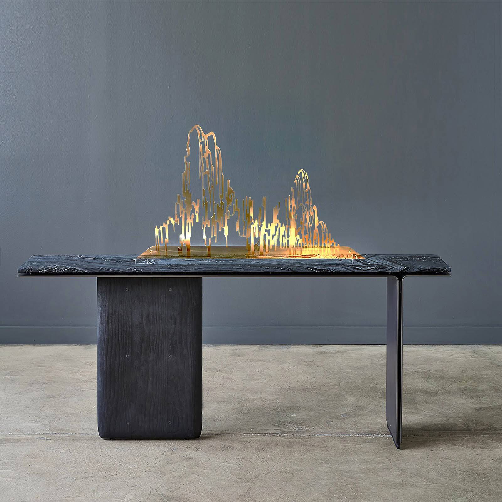 Golden Forest Handcrafted Stainless Steel Table Artwork B00118 - Artwork - ebarza Furniture UAE | Shop Modern Furniture in Abu Dhabi & Dubai - مفروشات ايبازرا في الامارات | تسوق اثاث عصري وديكورات مميزة في دبي وابوظبي