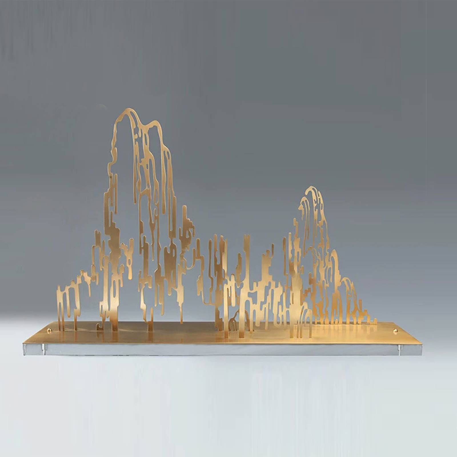 Golden Forest Handcrafted Stainless Steel Table Artwork B00118 - Artwork - ebarza Furniture UAE | Shop Modern Furniture in Abu Dhabi & Dubai - مفروشات ايبازرا في الامارات | تسوق اثاث عصري وديكورات مميزة في دبي وابوظبي