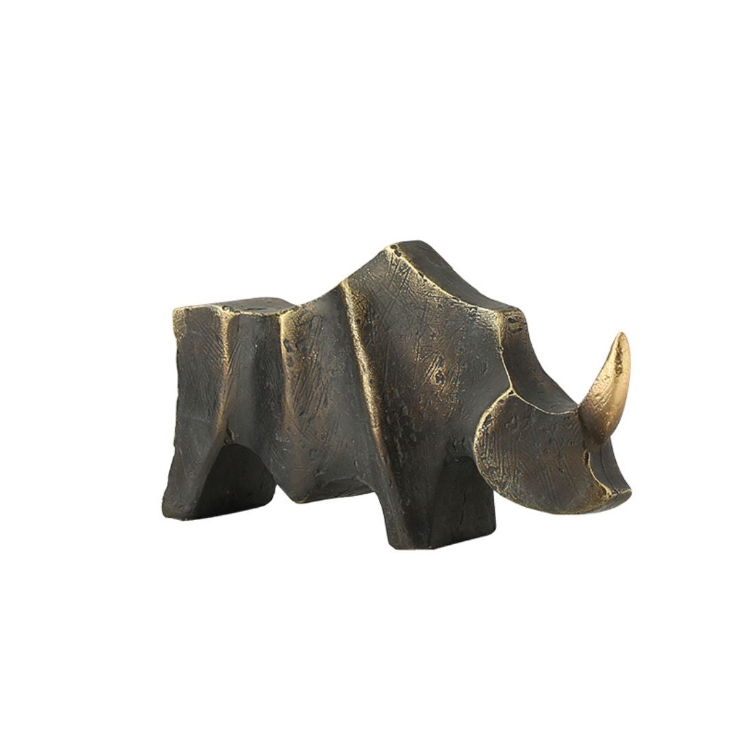 Golden Horned Rhino B - FC-SZ24066B - Home Decor Figurines - ebarza Furniture UAE | Shop Modern Furniture in Abu Dhabi & Dubai - مفروشات ايبازرا في الامارات | تسوق اثاث عصري وديكورات مميزة في دبي وابوظبي