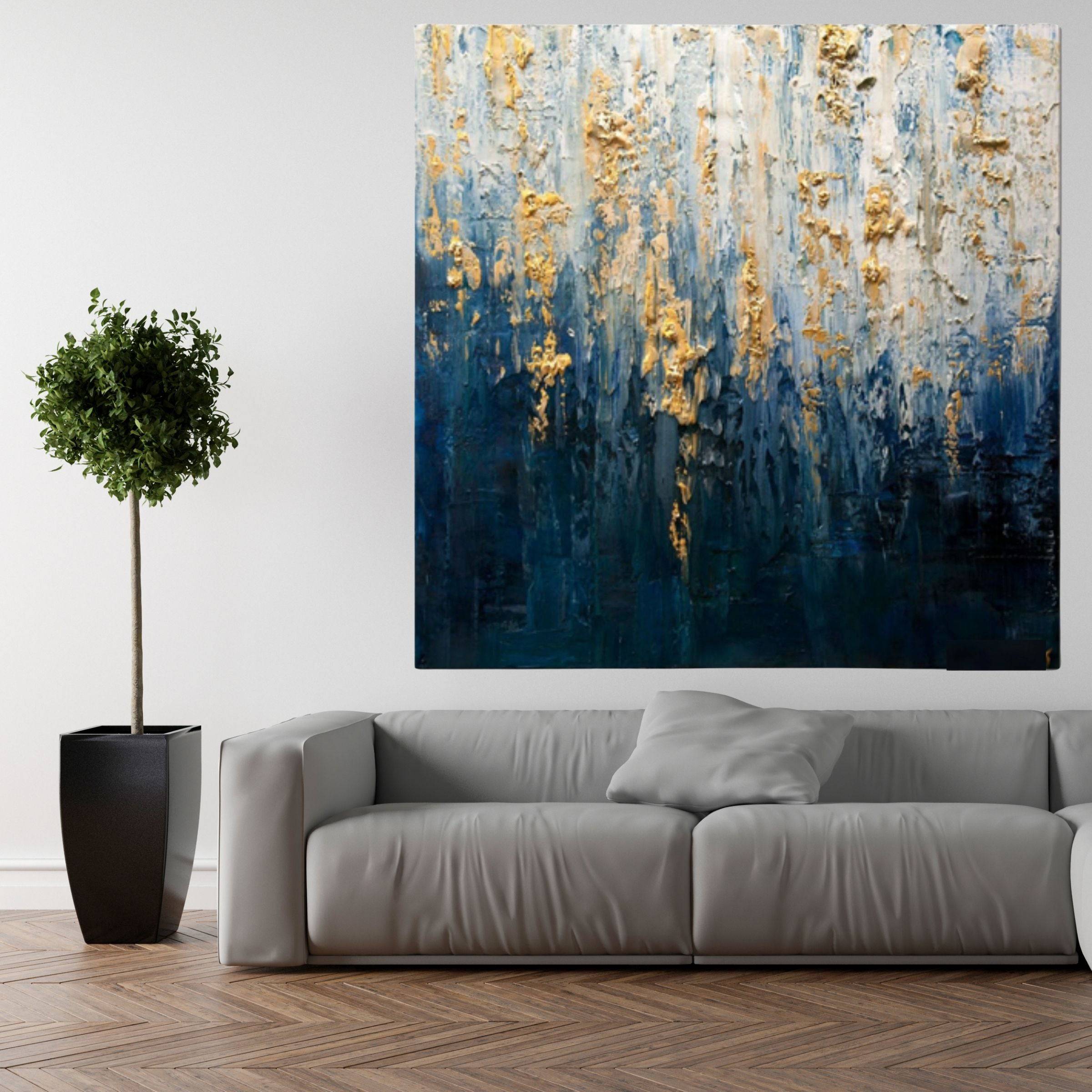 Ivy Hand-Painted Art Painting With Frame 200X200 Soaap0101 - Paintings - ebarza Furniture UAE | Shop Modern Furniture in Abu Dhabi & Dubai - مفروشات ايبازرا في الامارات | تسوق اثاث عصري وديكورات مميزة في دبي وابوظبي