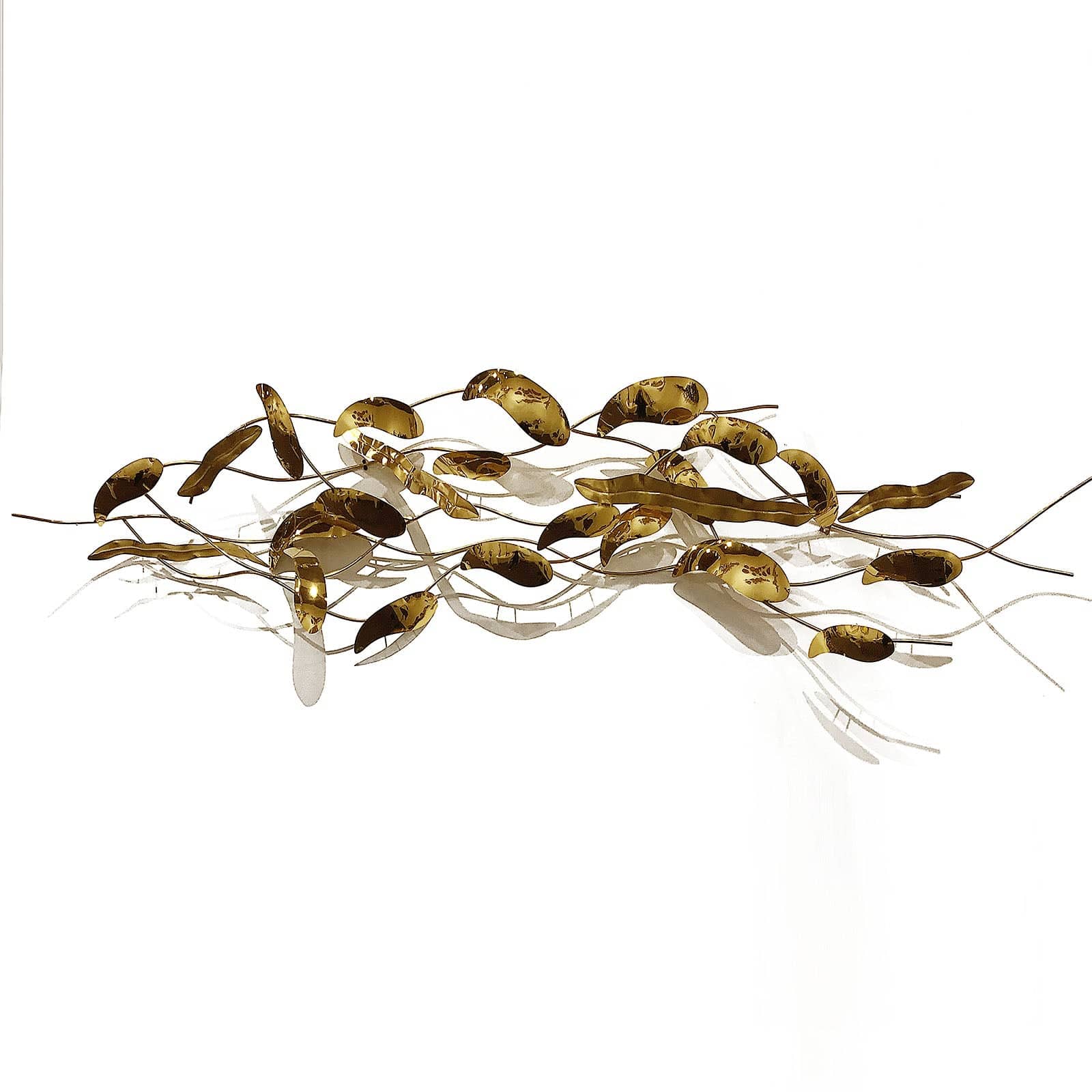 Golden Soft Leaves Handcrafted Stainless Steel Artwork Z08022-G -  Artwork | عمل فني مصنوع يدويًا من الفولاذ المقاوم للصدأ بعنوان اوراق الشجر الناعمة الذهبية - ebarza Furniture UAE | Shop Modern Furniture in Abu Dhabi & Dubai - مفروشات ايبازرا في الامارات | تسوق اثاث عصري وديكورات مميزة في دبي وابوظبي