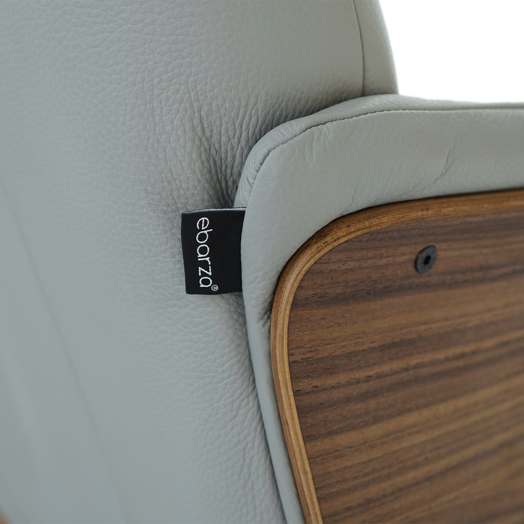 Gray Leather Relax Swivel and Recliner Lounge Chair With Black Legs SL-HJ5093MFM - Lounge Chairs - ebarza Furniture UAE | Shop Modern Furniture in Abu Dhabi & Dubai - مفروشات ايبازرا في الامارات | تسوق اثاث عصري وديكورات مميزة في دبي وابوظبي