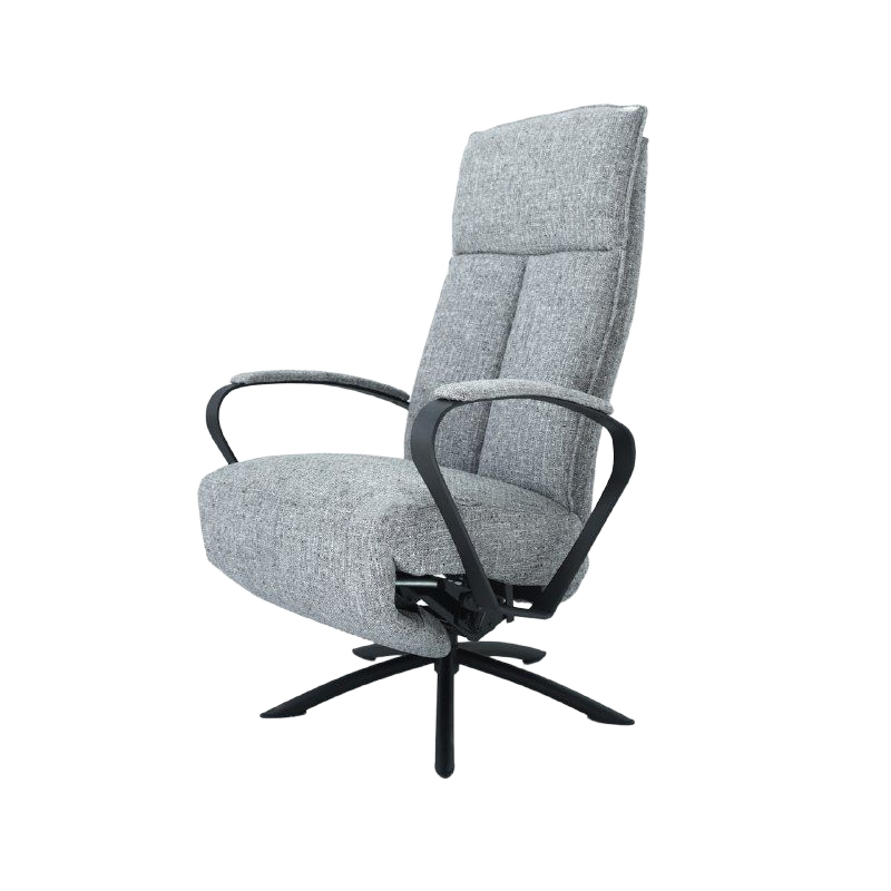 Gray Relax Swivel and Recliner Lounge Chair With Black Legs SL-HJ5828MFM - Lounge Chairs - ebarza Furniture UAE | Shop Modern Furniture in Abu Dhabi & Dubai - مفروشات ايبازرا في الامارات | تسوق اثاث عصري وديكورات مميزة في دبي وابوظبي