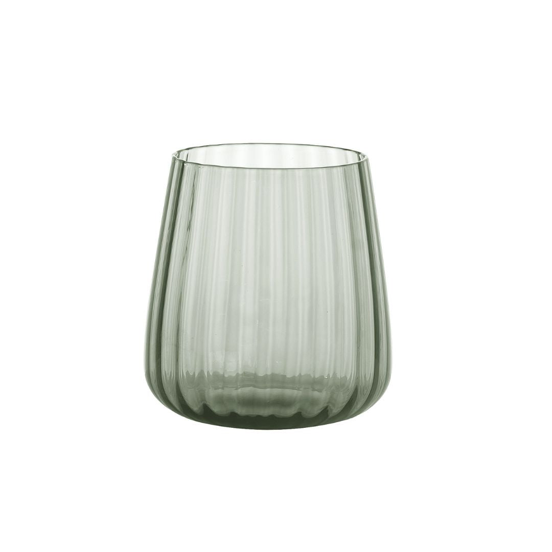 Green 370ml drinking glass from BEACON drinkware collection, clear glass with a smooth rim and sturdy base.