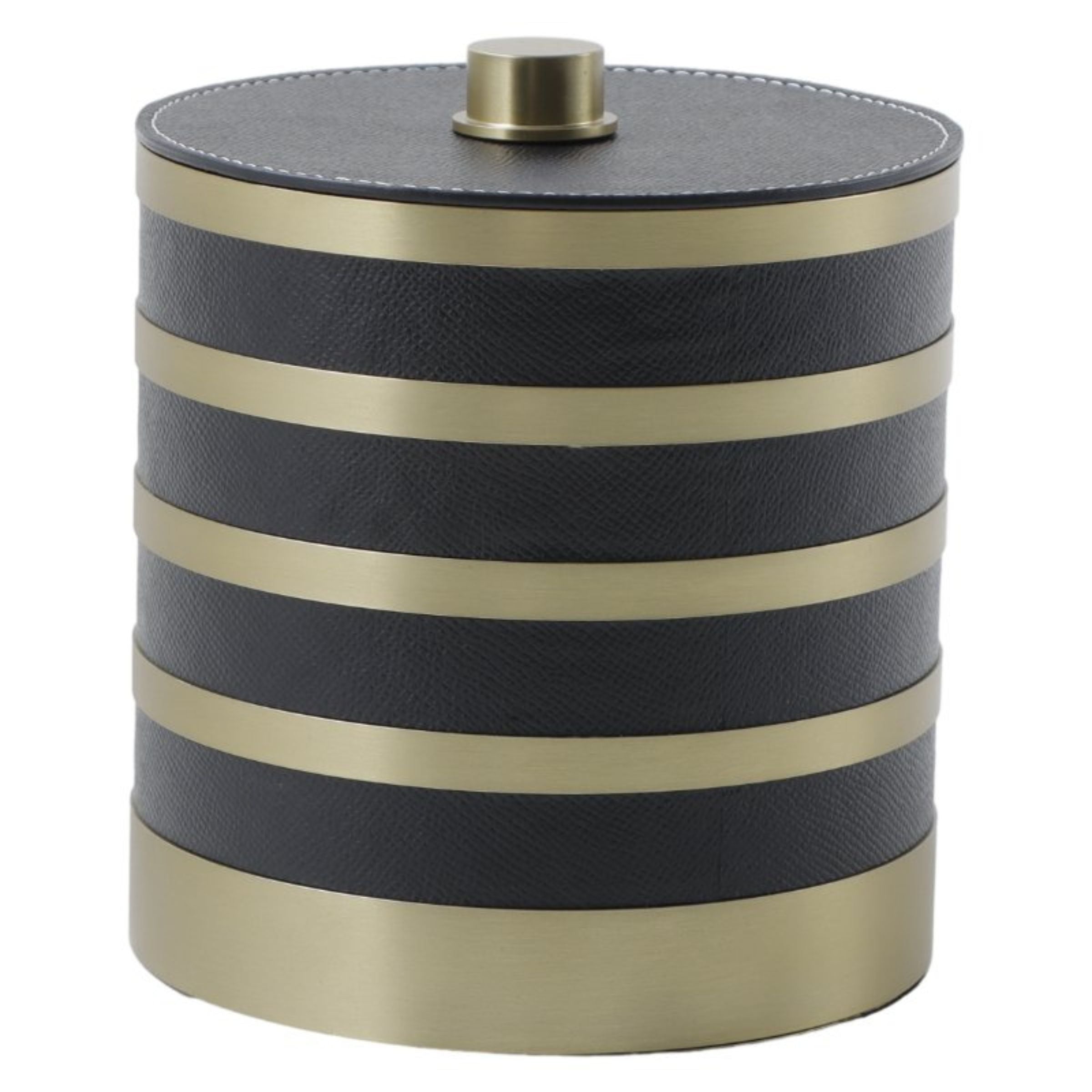 GREY & ANQITUE BRASS ROUND ROUND STORAGE BOX- L DH201268BL - Decorative Boxes - ebarza Furniture UAE | Shop Modern Furniture in Abu Dhabi & Dubai - مفروشات ايبازرا في الامارات | تسوق اثاث عصري وديكورات مميزة في دبي وابوظبي