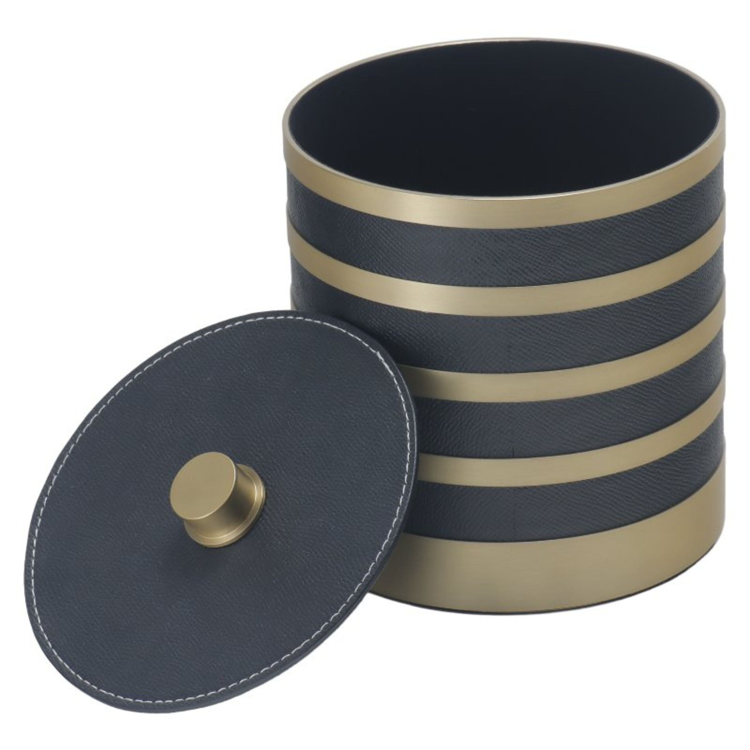 GREY & ANQITUE BRASS ROUND ROUND STORAGE BOX- L DH201268BL - Decorative Boxes - ebarza Furniture UAE | Shop Modern Furniture in Abu Dhabi & Dubai - مفروشات ايبازرا في الامارات | تسوق اثاث عصري وديكورات مميزة في دبي وابوظبي