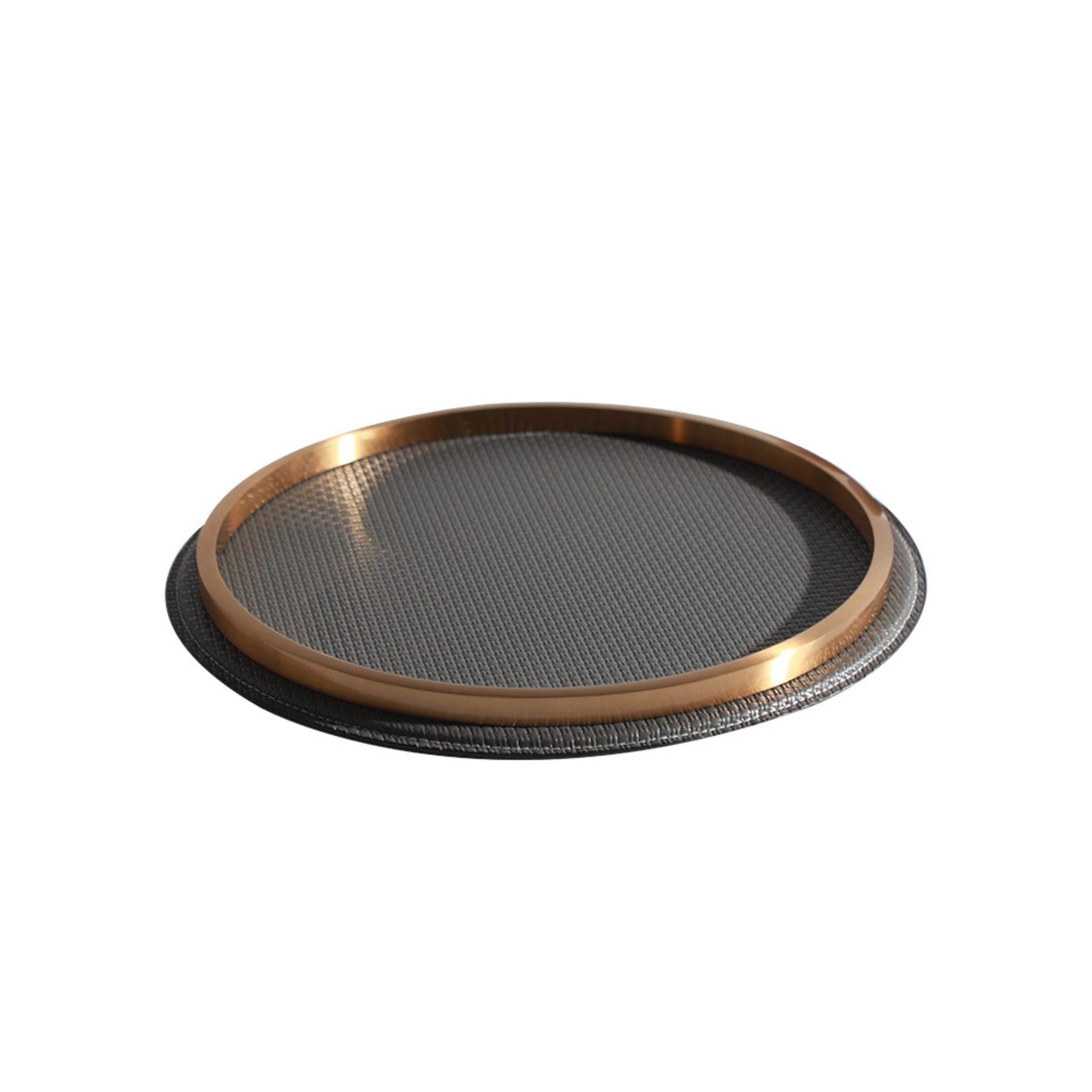 GREY ROUND TRAY DT200745S - Trays - ebarza Furniture UAE | Shop Modern Furniture in Abu Dhabi & Dubai - مفروشات ايبازرا في الامارات | تسوق اثاث عصري وديكورات مميزة في دبي وابوظبي