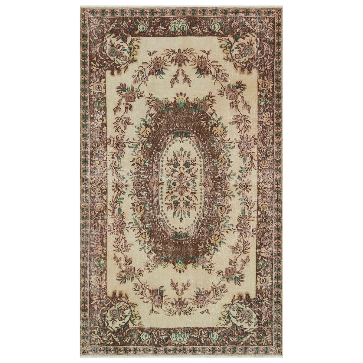 Bursa handmade over-dyed rug in Hali Vintage Carpets collection, 157x266 cm, featuring intricate traditional patterns and vibrant colors.