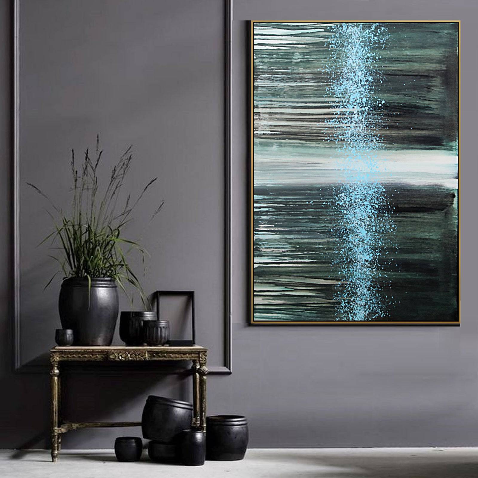 Buy Hand Painted Art Painting With Frame 130X90 Cm Soap0108 ebarza Modern Furniture in Abu