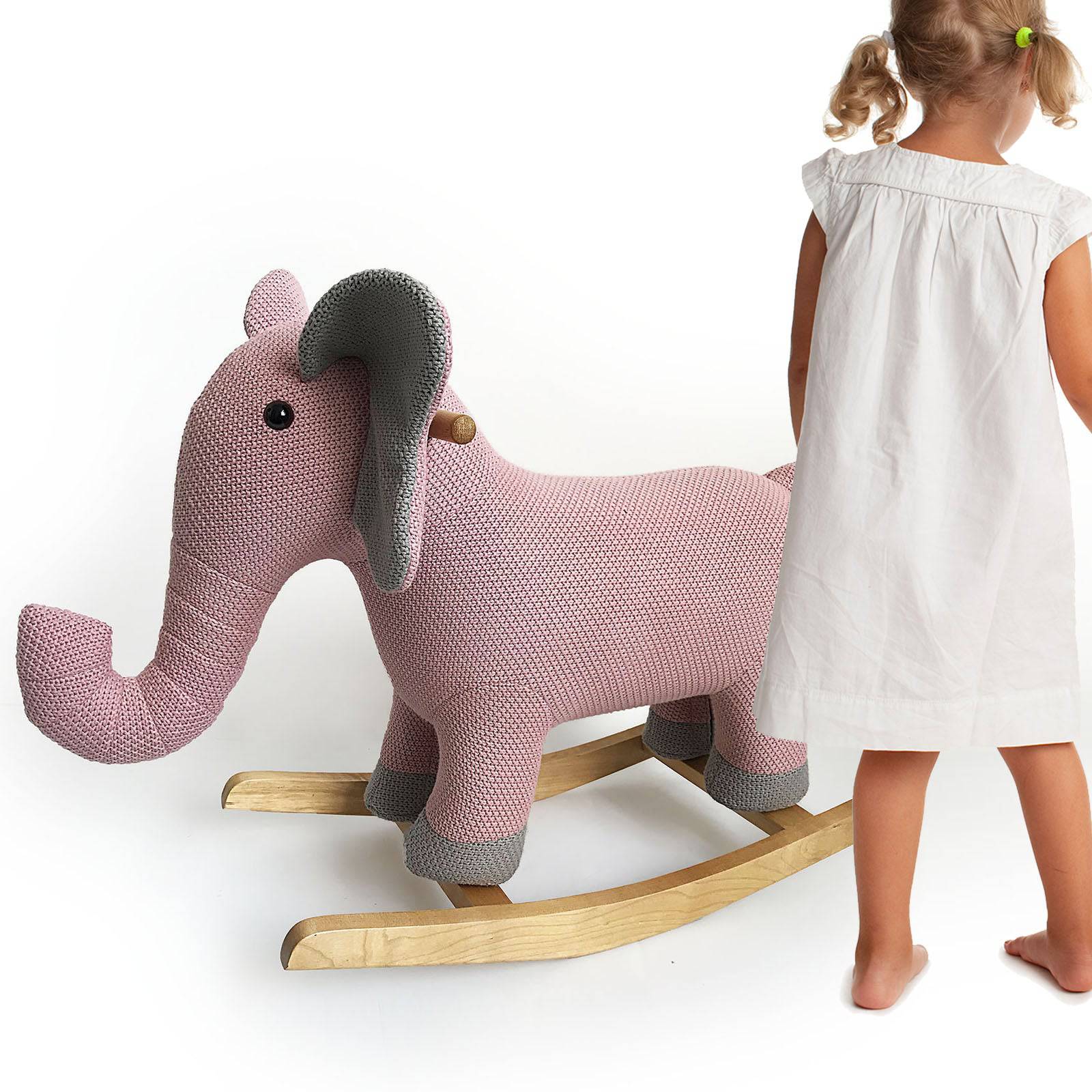 Handmade Cute Rocking Elephant Decorative Lt-Y16 -  Kids Dolls | دمية زينة لفيل هزاز مصنوعة يدويًا - ebarza Furniture UAE | Shop Modern Furniture in Abu Dhabi & Dubai - مفروشات ايبازرا في الامارات | تسوق اثاث عصري وديكورات مميزة في دبي وابوظبي