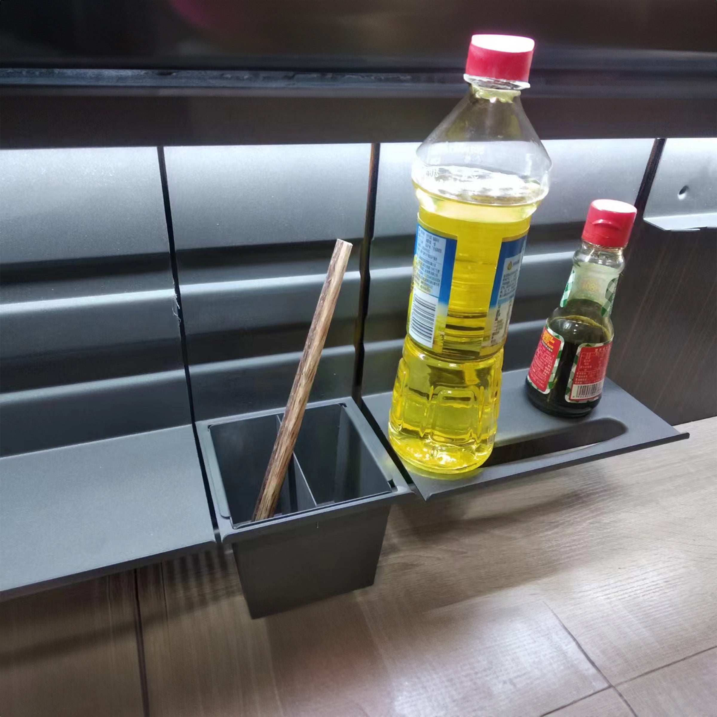 Hang Rack with LED Wall Mounted kitchen Rack with Light CH5-ST053-3000k - Shelves - ebarza Furniture UAE | Shop Modern Furniture in Abu Dhabi & Dubai - مفروشات ايبازرا في الامارات | تسوق اثاث عصري وديكورات مميزة في دبي وابوظبي