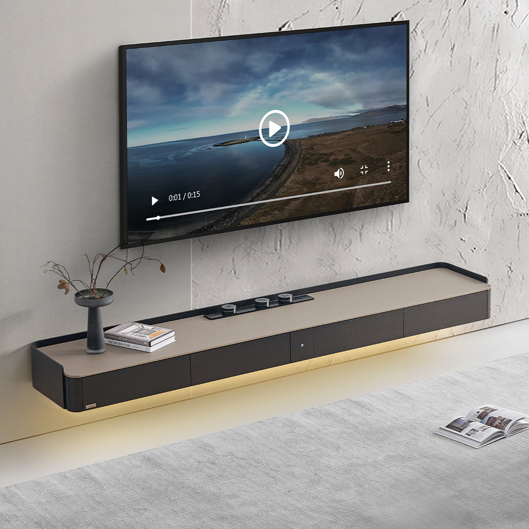 Hanged TV Stand with Bottom Lights & Power Track - TV-115 - Storage/TV Unites - ebarza Furniture UAE | Shop Modern Furniture in Abu Dhabi & Dubai - مفروشات ايبازرا في الامارات | تسوق اثاث عصري وديكورات مميزة في دبي وابوظبي