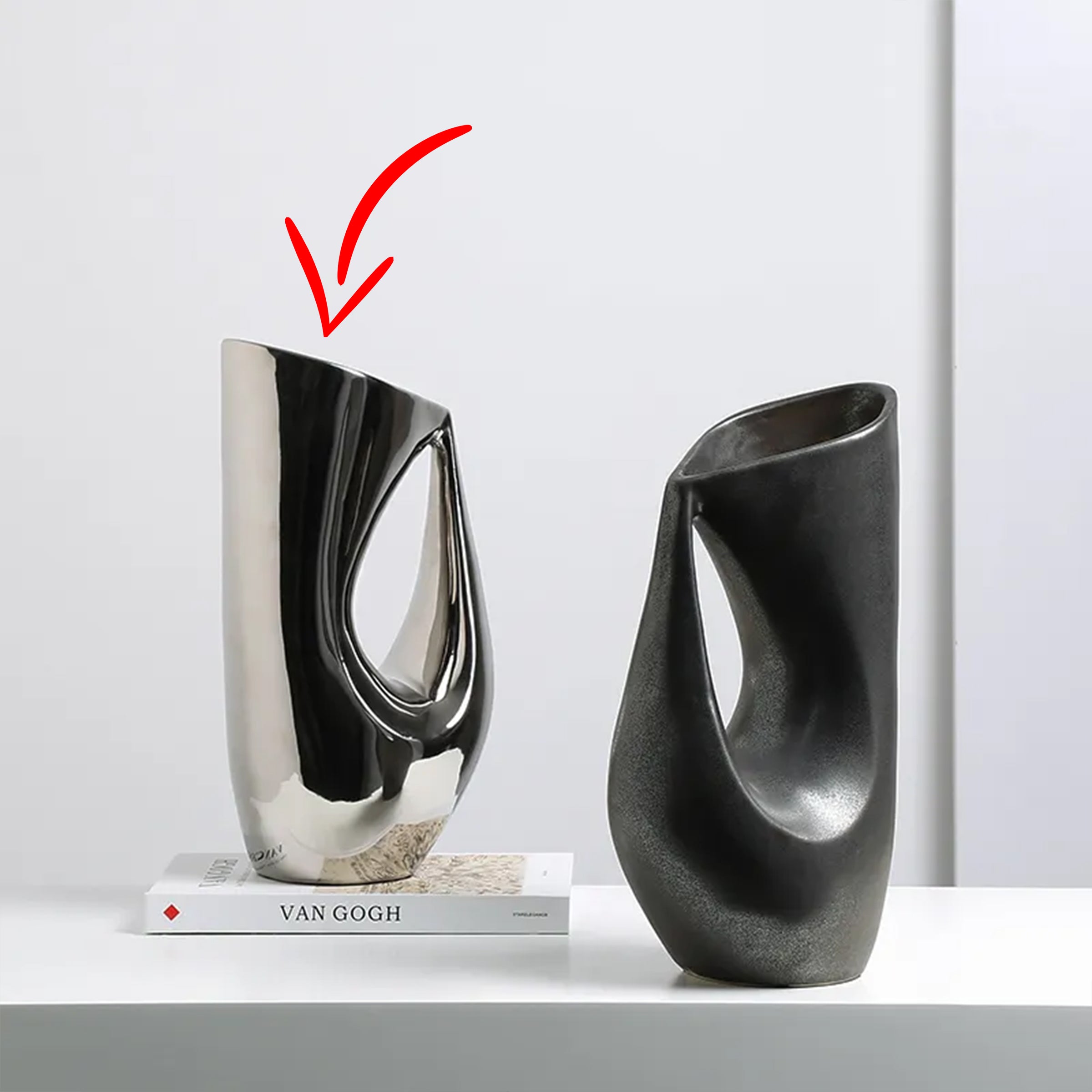 Harm Sliver Vase FA-D22131B - Vases - ebarza Furniture UAE | Shop Modern Furniture in Abu Dhabi & Dubai - مفروشات ايبازرا في الامارات | تسوق اثاث عصري وديكورات مميزة في دبي وابوظبي