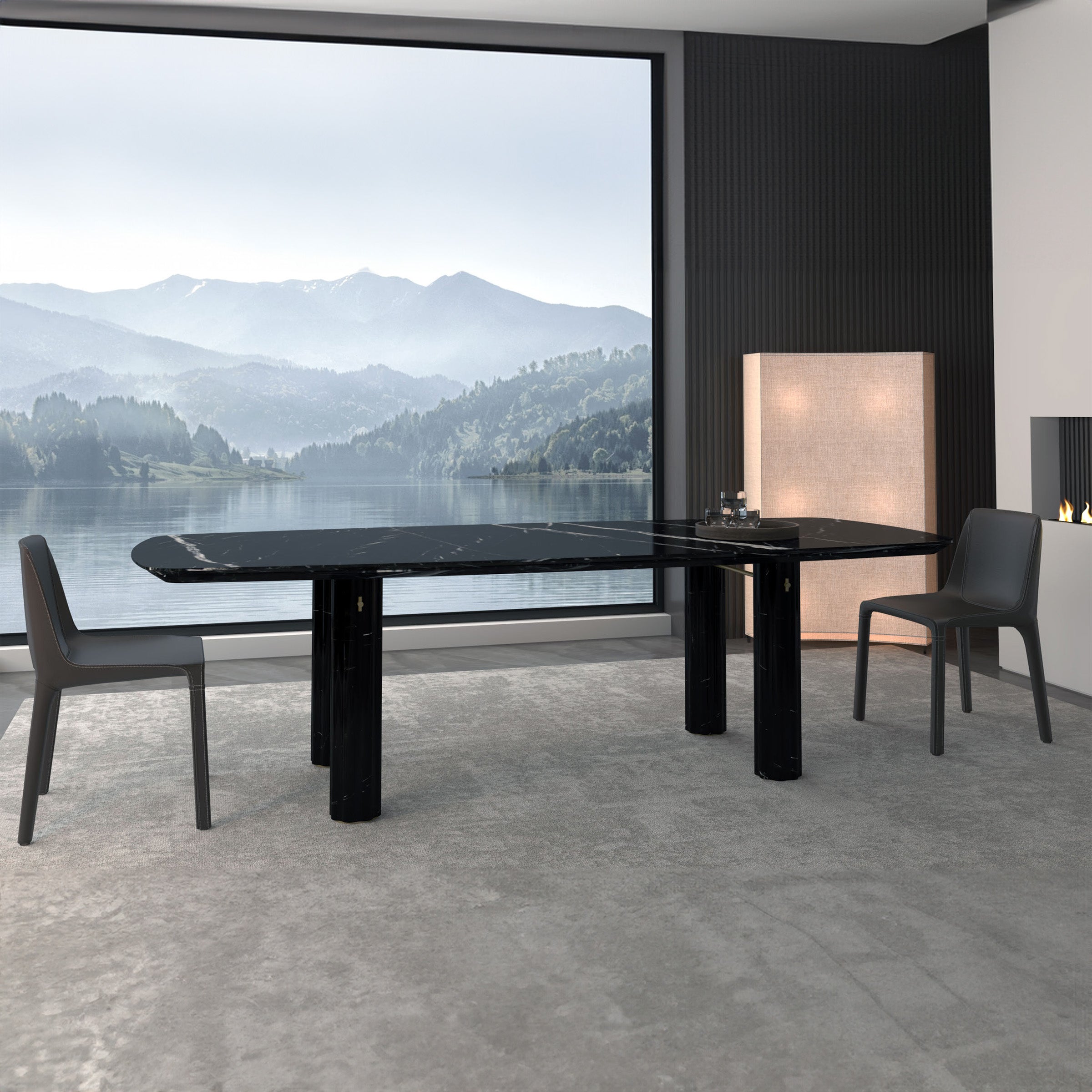 Harmony Natural Marble Dining table 419DT - Dining Tables - ebarza Furniture UAE | Shop Modern Furniture in Abu Dhabi & Dubai - مفروشات ايبازرا في الامارات | تسوق اثاث عصري وديكورات مميزة في دبي وابوظبي