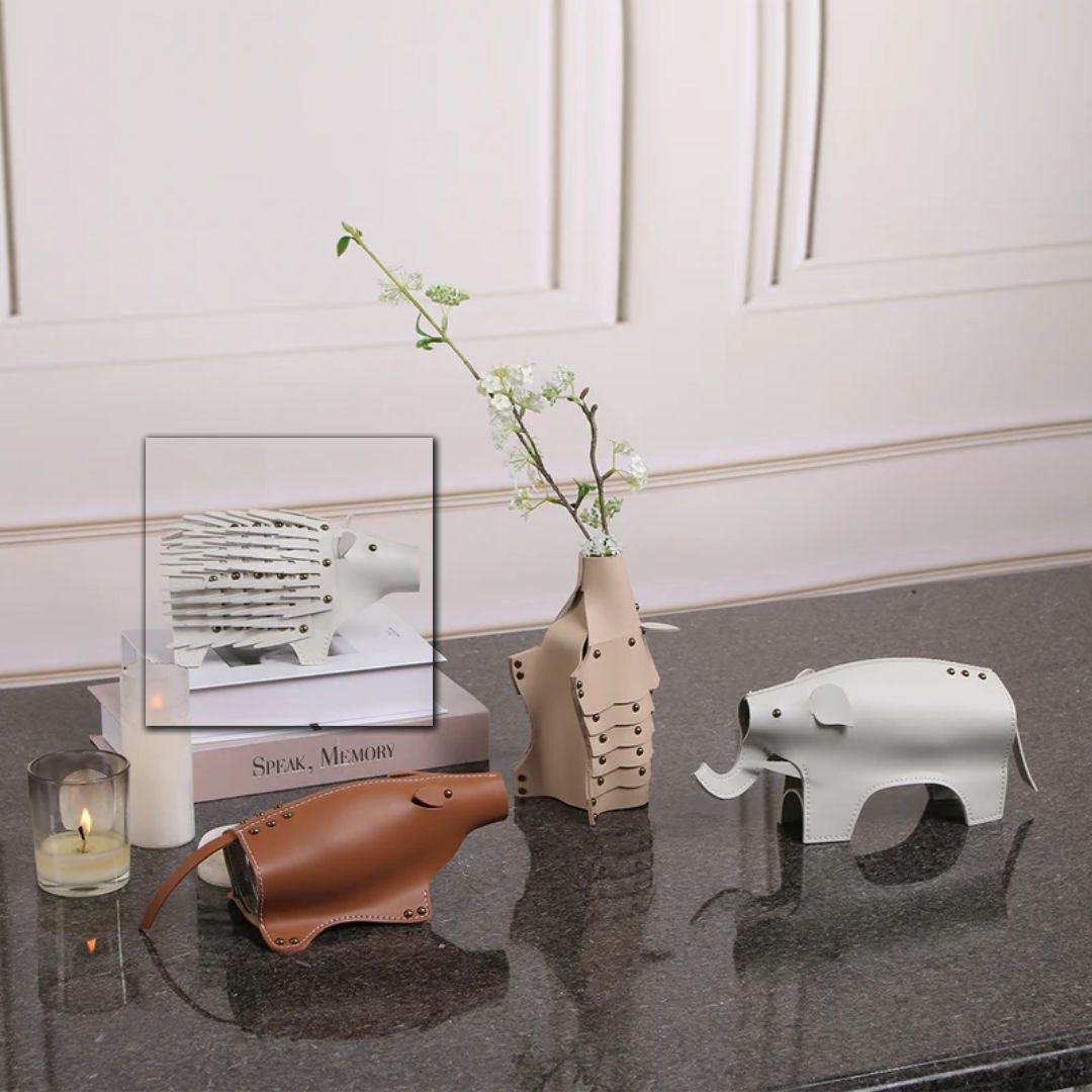 Ceramic hedgehog-shaped vase and sculpture by BEACON, featuring detailed hedgehog design, perfect for home decor.