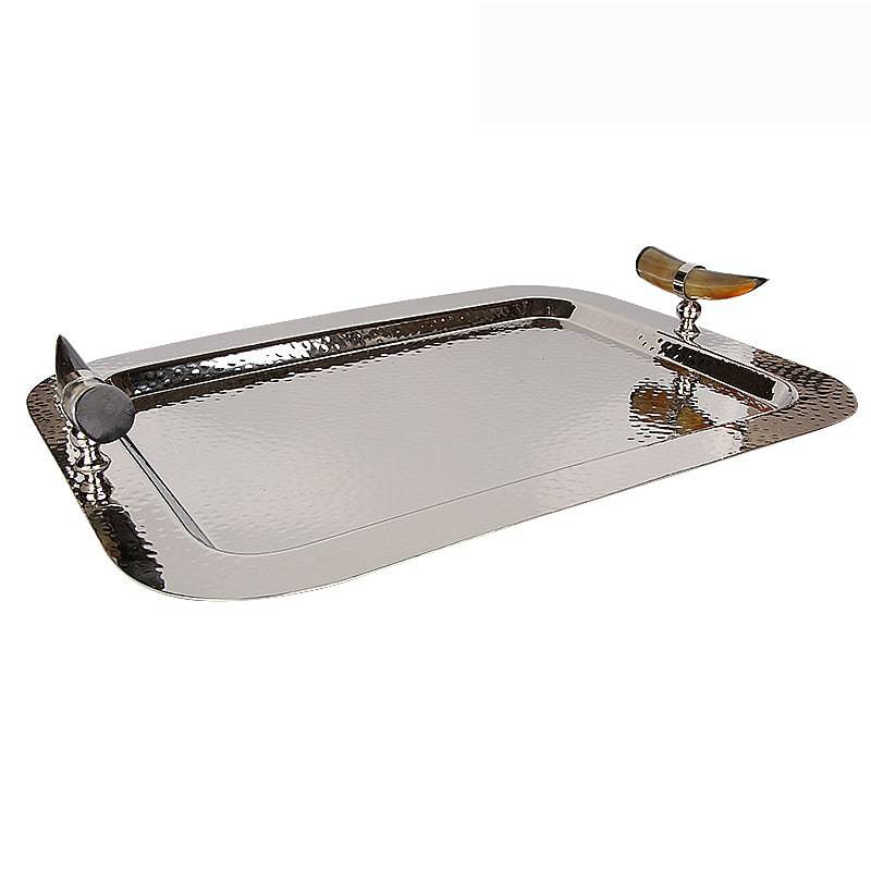 Horn & Stainless Steel Tray Fl-Y625 - Trays - ebarza Furniture UAE | Shop Modern Furniture in Abu Dhabi & Dubai - مفروشات ايبازرا في الامارات | تسوق اثاث عصري وديكورات مميزة في دبي وابوظبي