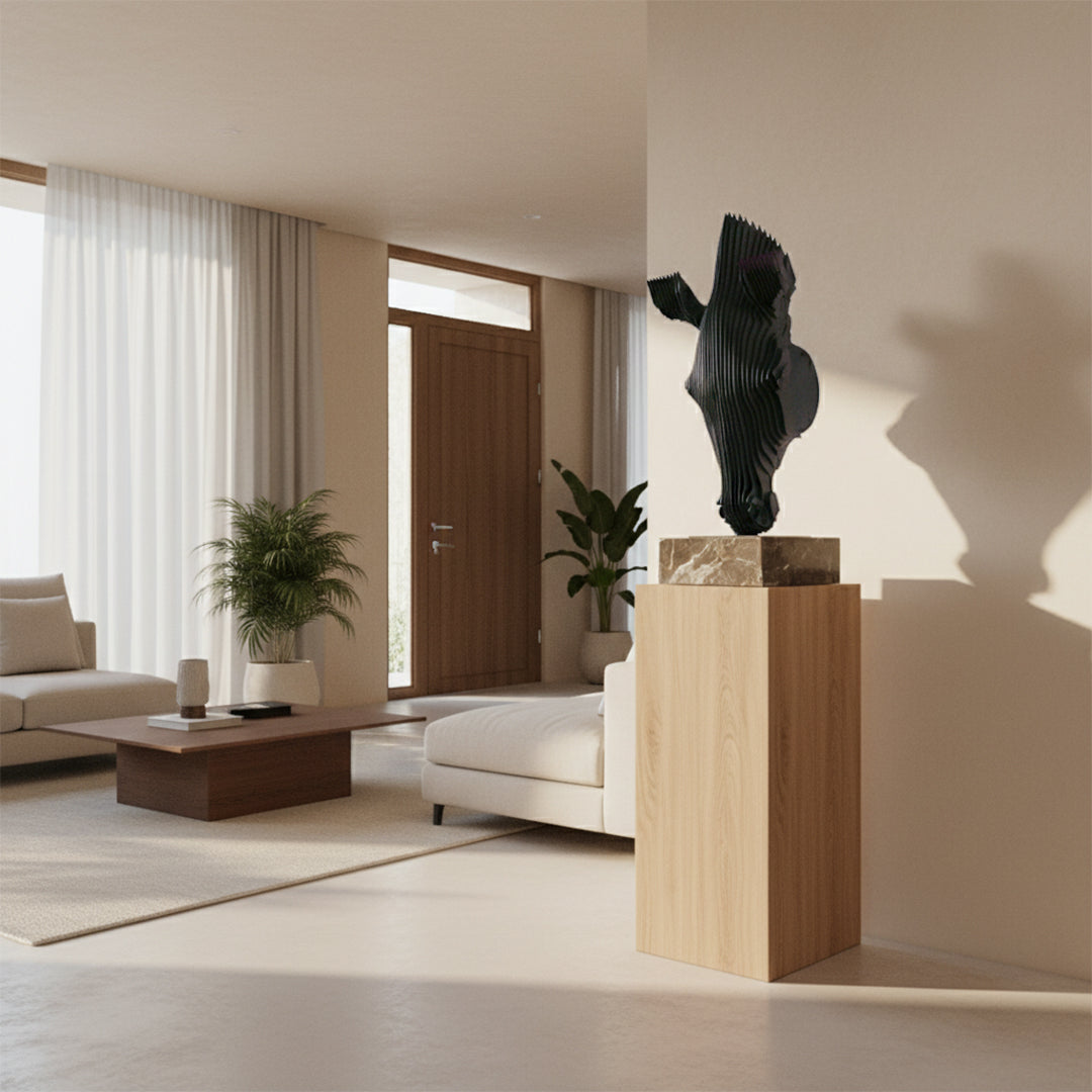 Horse Head Hand Crafted Stainless Steel Table Artwork BJ20250004 - Artwork - ebarza Furniture UAE | Shop Modern Furniture in Abu Dhabi & Dubai - مفروشات ايبازرا في الامارات | تسوق اثاث عصري وديكورات مميزة في دبي وابوظبي