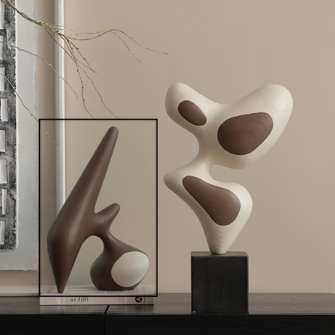 Human-shaped wood resin ornament from BEACON home decor figurines, detailed wooden and resin craftsmanship.